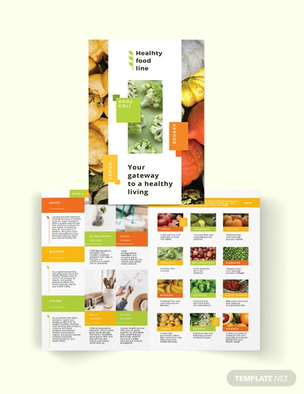 health nutrition bi fold brochure template