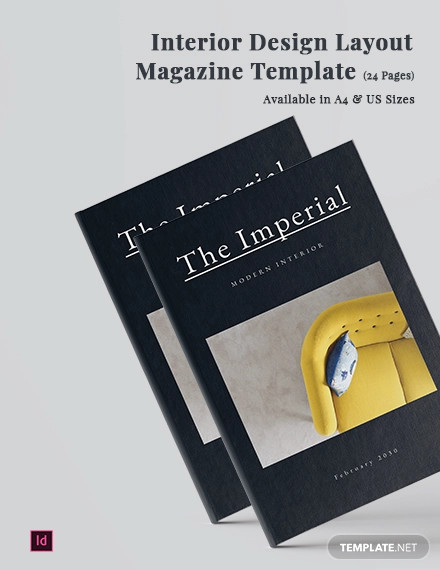 interior design layout magazine template