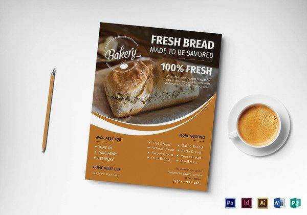 tasty bakery flyer template 600x420