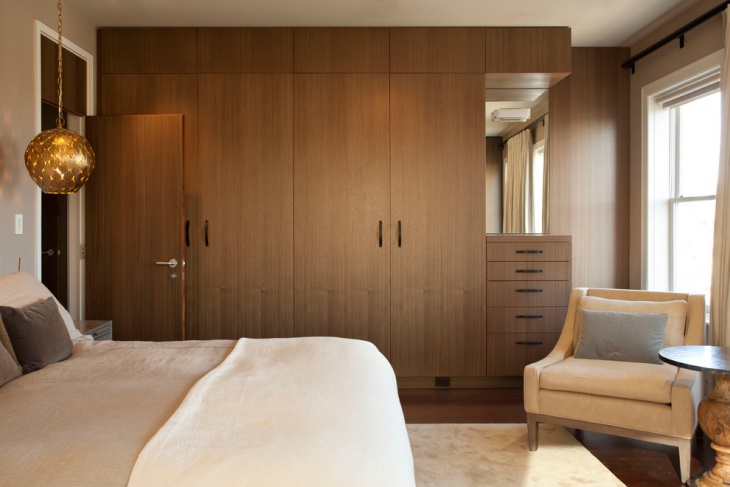 bedroom with wooden wardrobe designs
