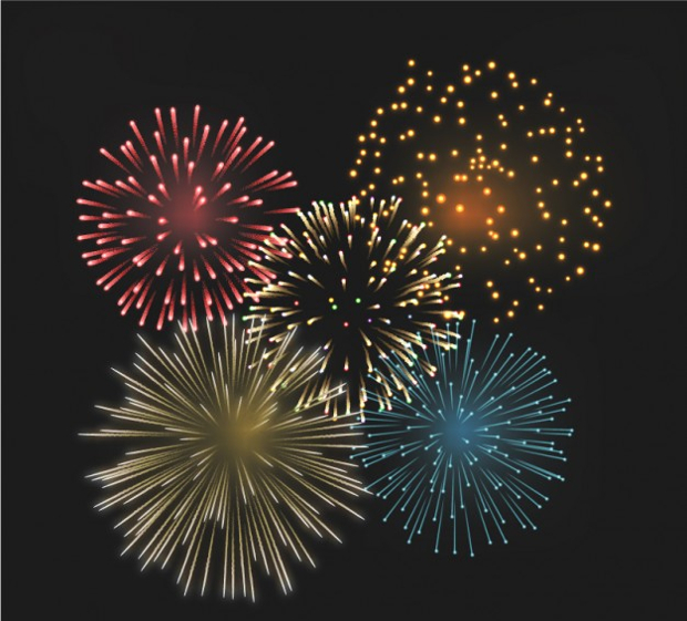 colorful fireworks free vector