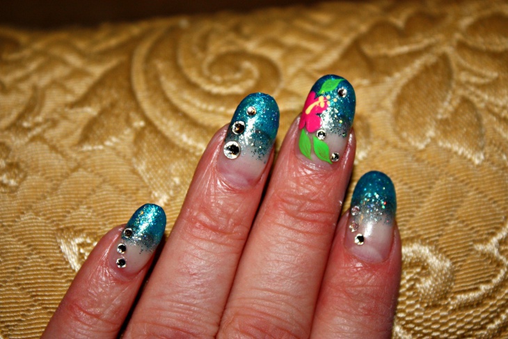 glitter nail art design