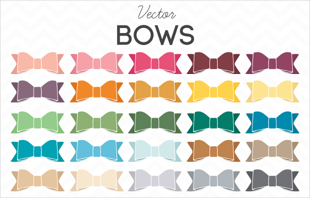 colored bow vector