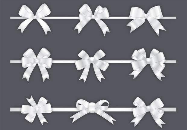 white bow vector pack