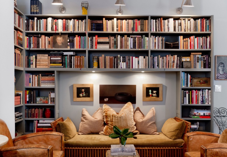 living room library design 
