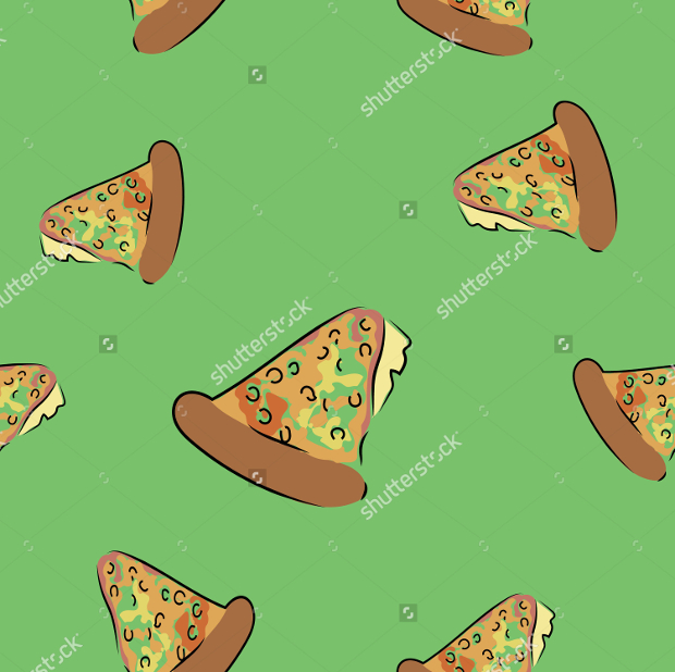 hand drawn pizza slice pattern