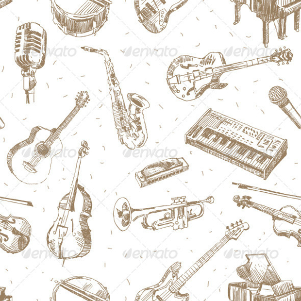 musical instruments pattern