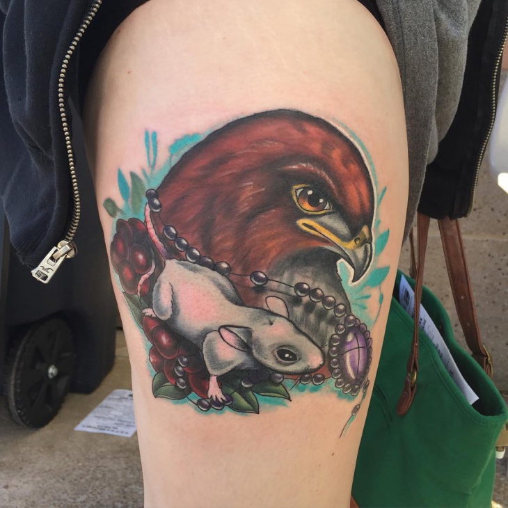 hawk bird tattoo for women