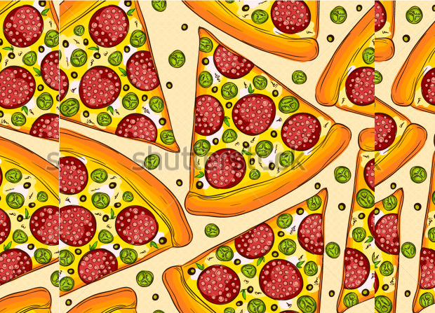 tasty pizza slice seamless pattern