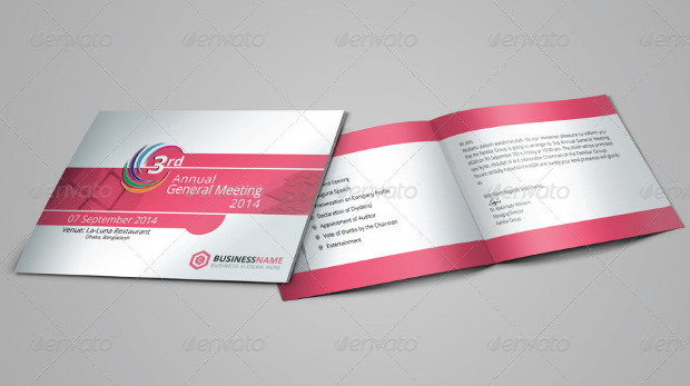 Corporate Annual Meeting Invitation Card