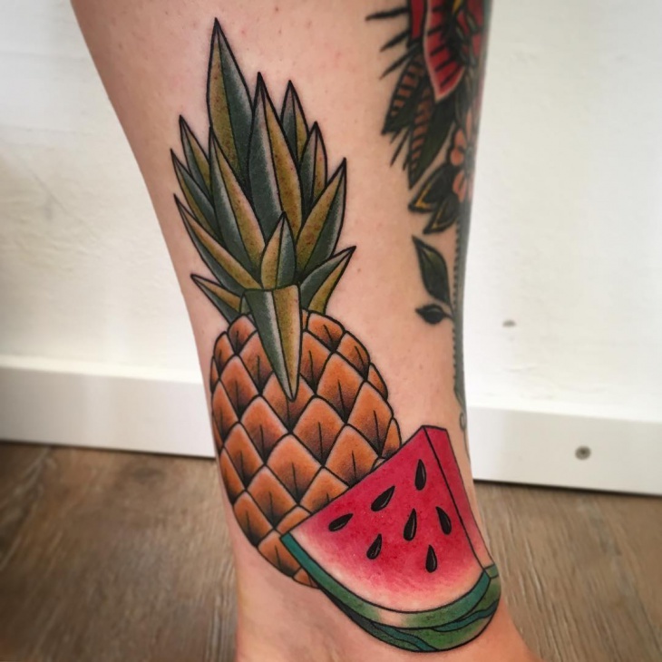 watermelon and pineapple tattoo