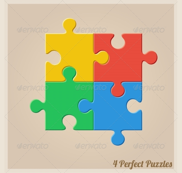 puzzle pieces vector illustration
