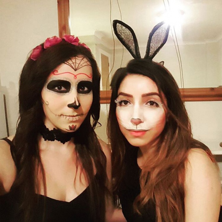 black eye with halloween bunny makeup