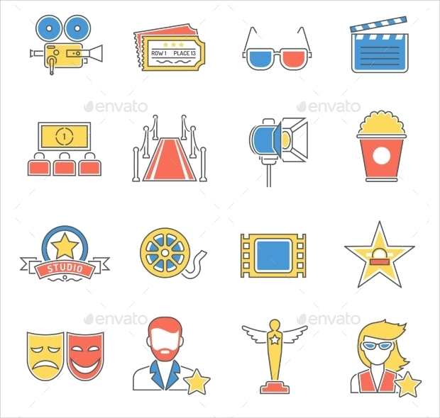 movie line icons