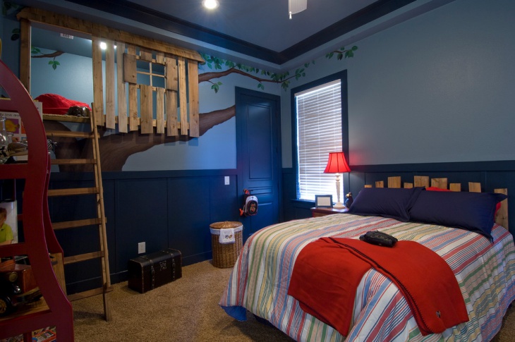 wall decor treehouse bedroom idea