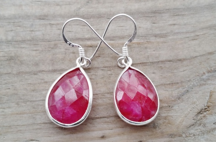 silver ruby earrings idea