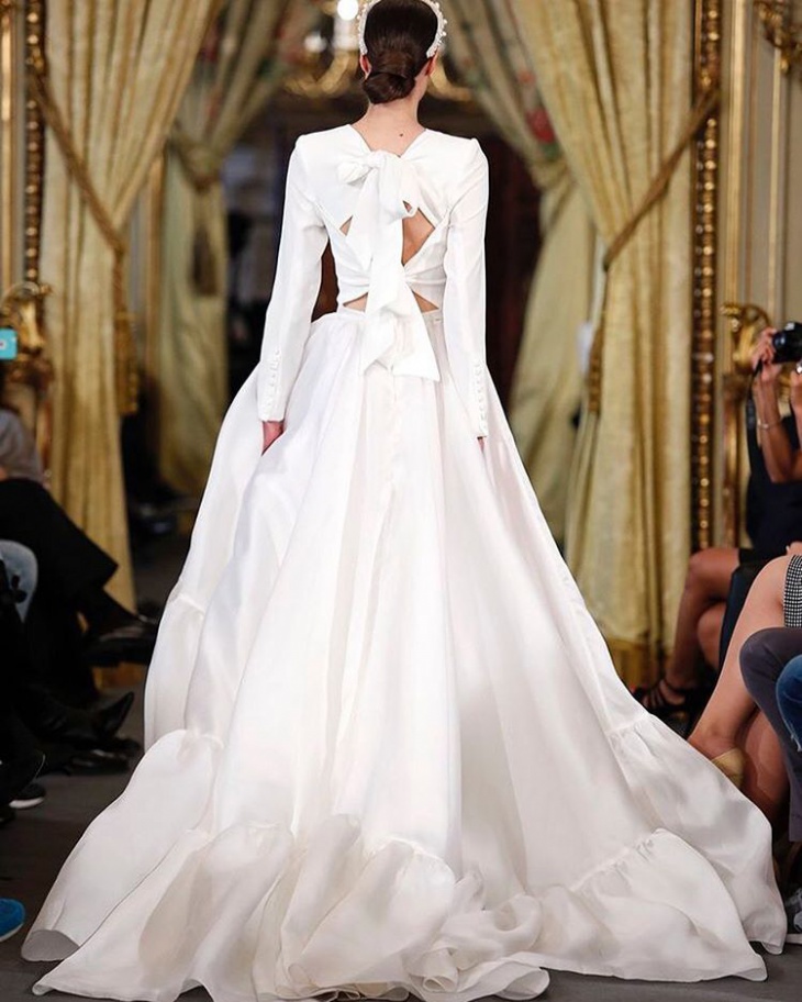 white color flamboyant wedding dress