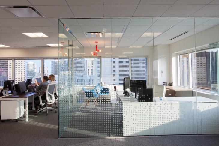 interior standing glass office partition