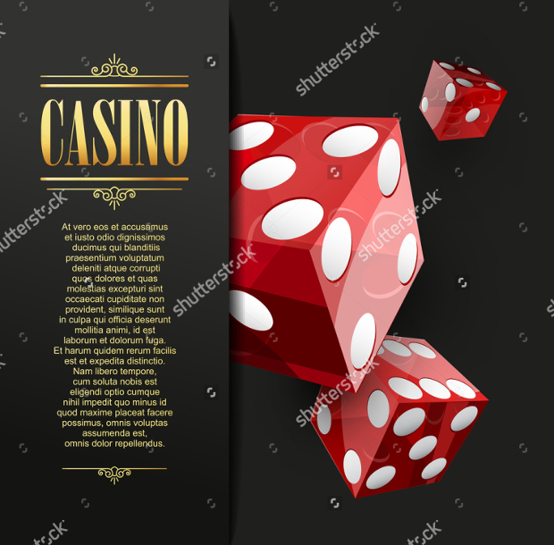Casino Flyer Design with Red Dice