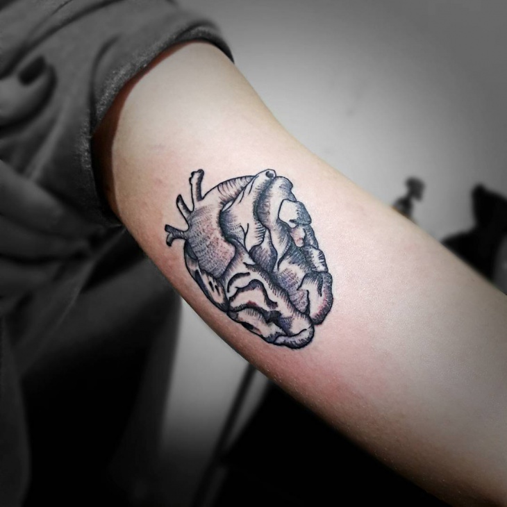 black brain sleeve tattoo design