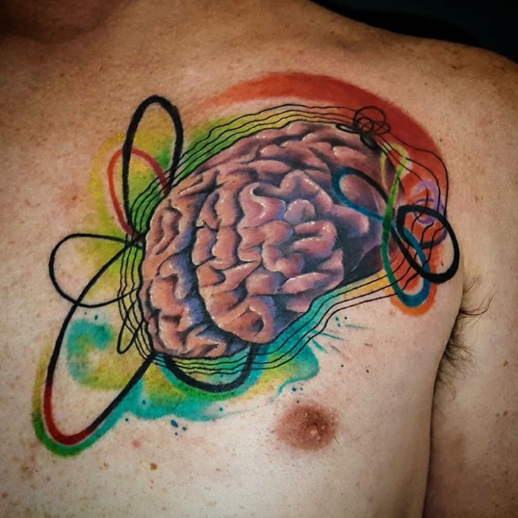 watercolor brain tattoo1