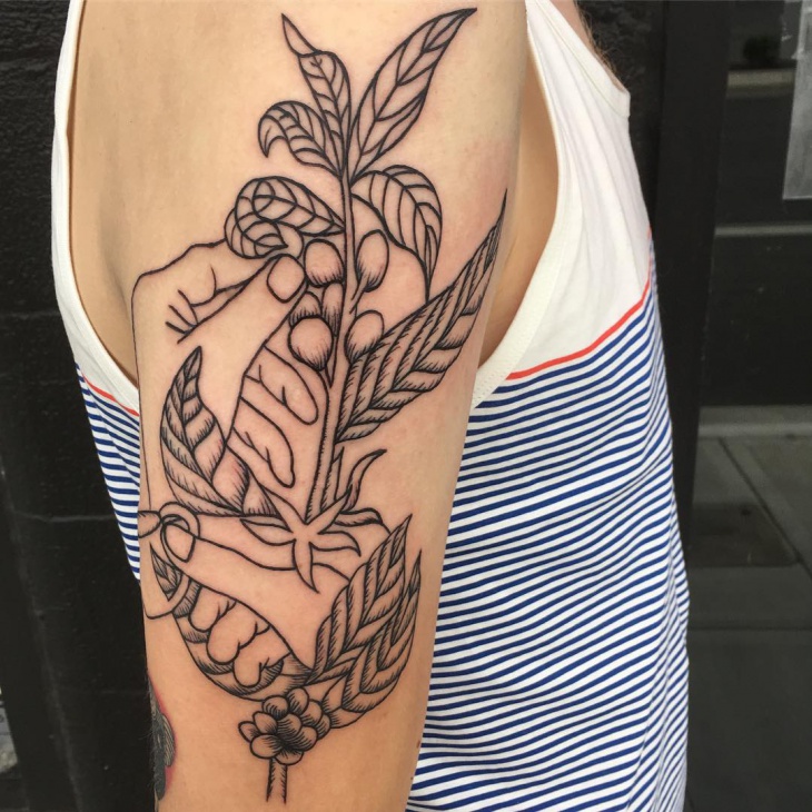 coffee plant tattoo design