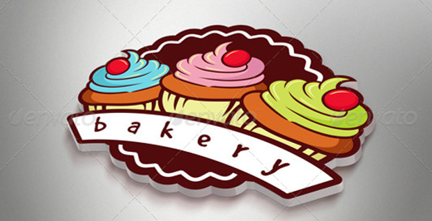 cupcake bakery logo template