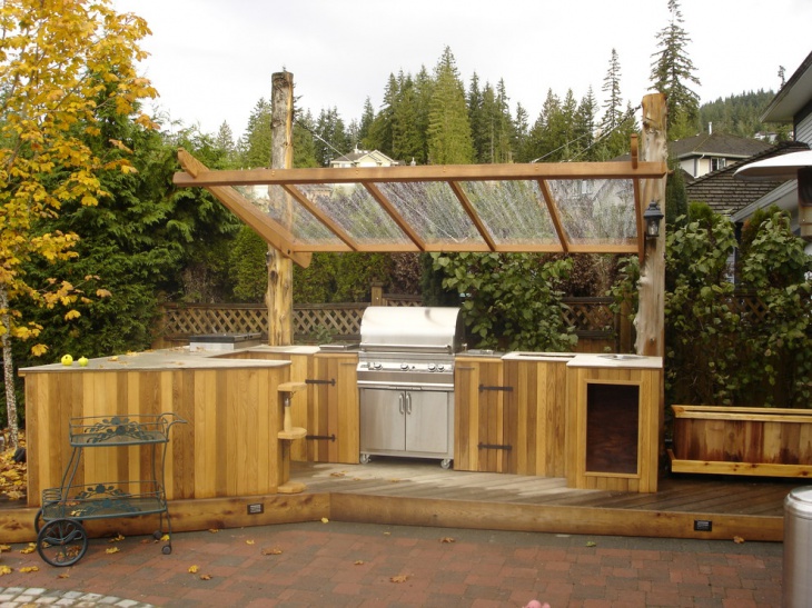 Rustic Kitchen Island Designs Ideas, Wooden Canopy Porch Kitchen Island
