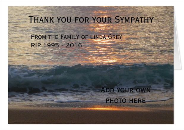personalized funeral thank you cards