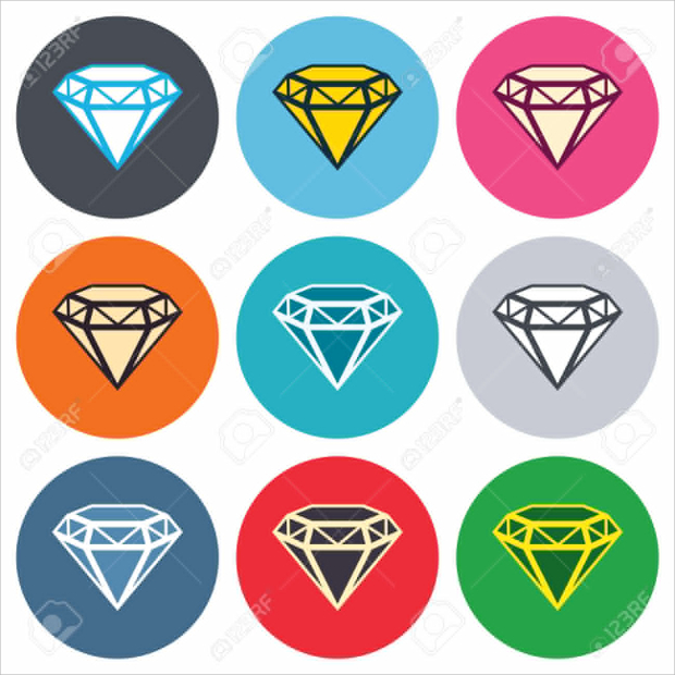 diamond gem stone icon set