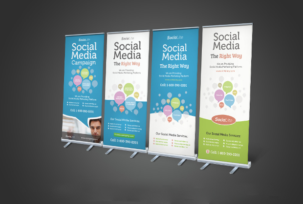 Social Media Marketing Roll-up Banners