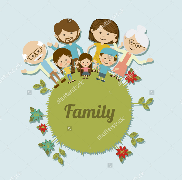 cartoon family vector