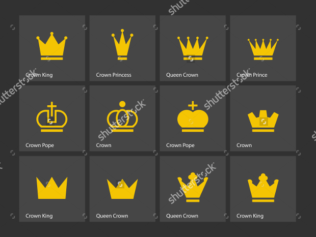 gold and royal crown icons