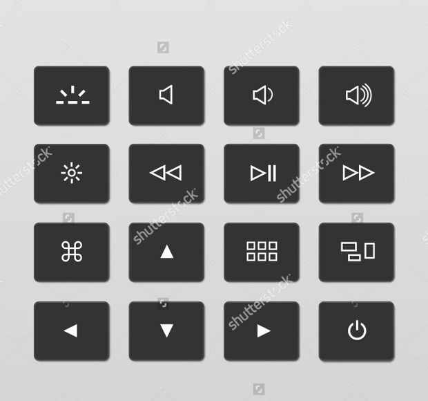 black keyboard control icons