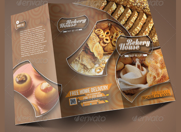 Photoshop PSD Bakery Menu Brochure