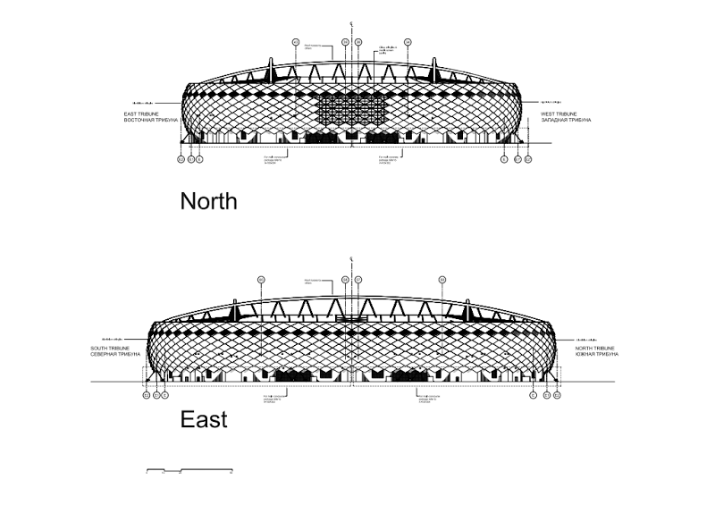 north and east elevations