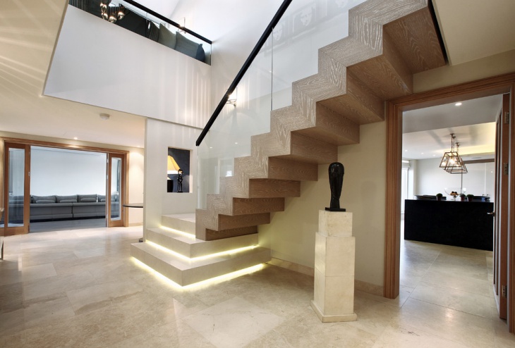 contemporary wooden staircase design