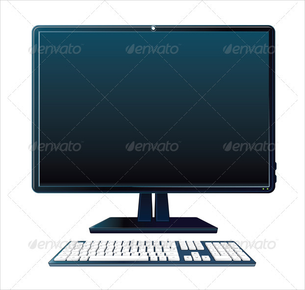desktop computer vector art