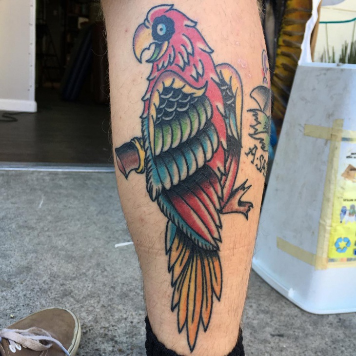 pirate parrot tattoo design