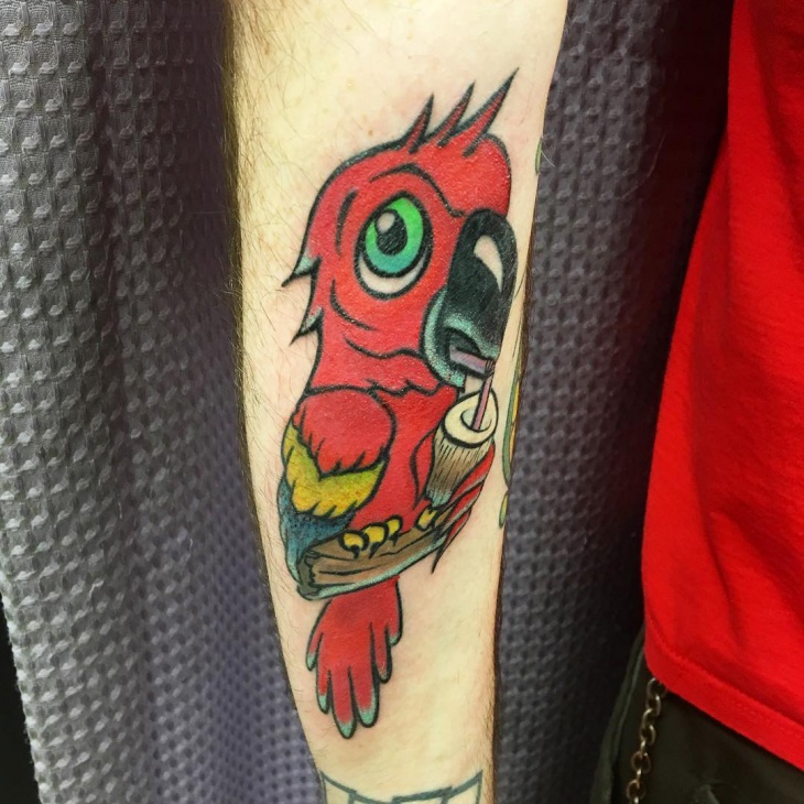 baby parrot tattoo idea