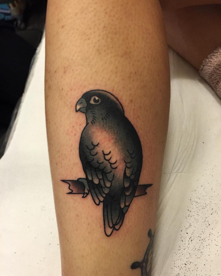 black parrot tattoo idea