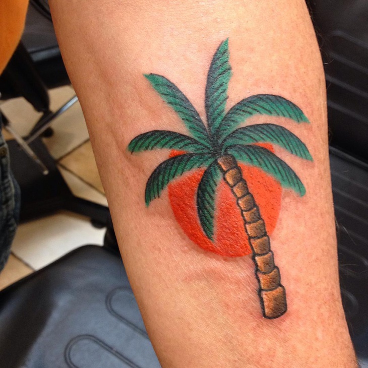 traditional palm tree tattoo