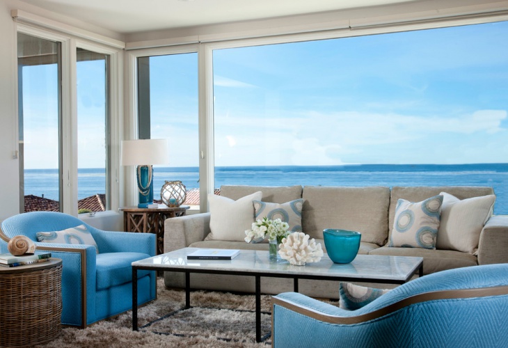villa beach view living room 