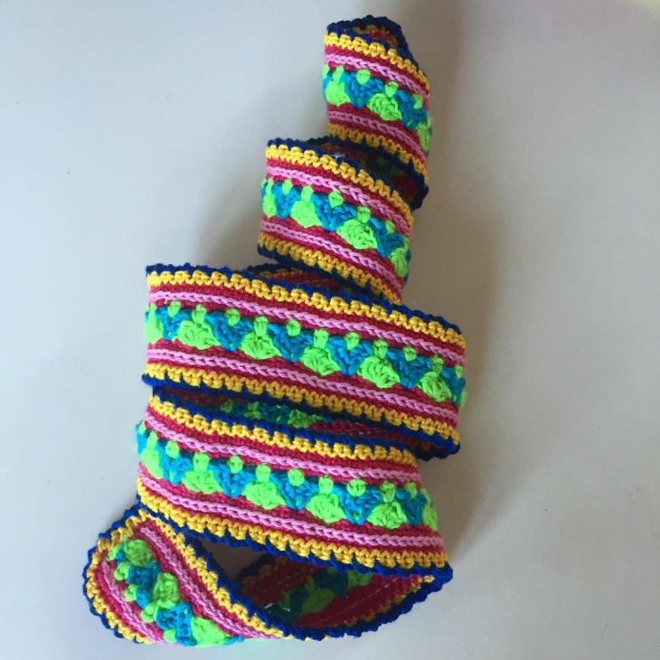 colorful crochet belt