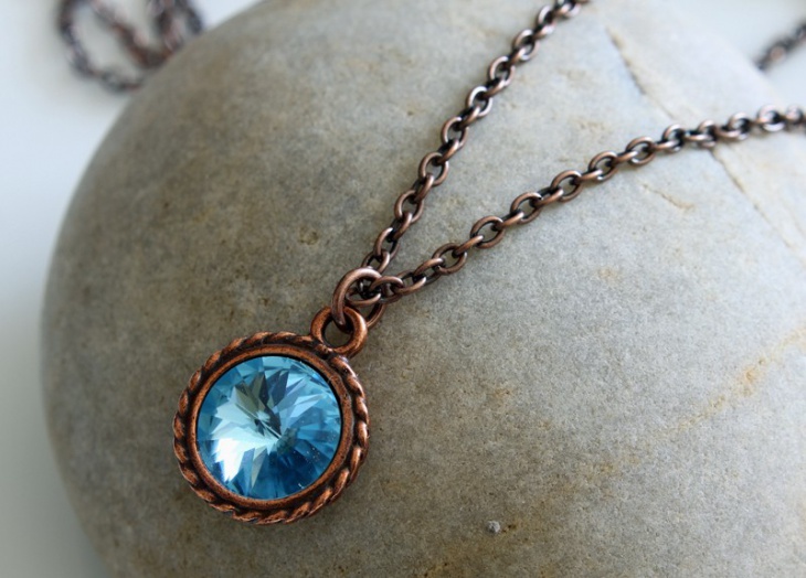 antique aquamarine pendant chain