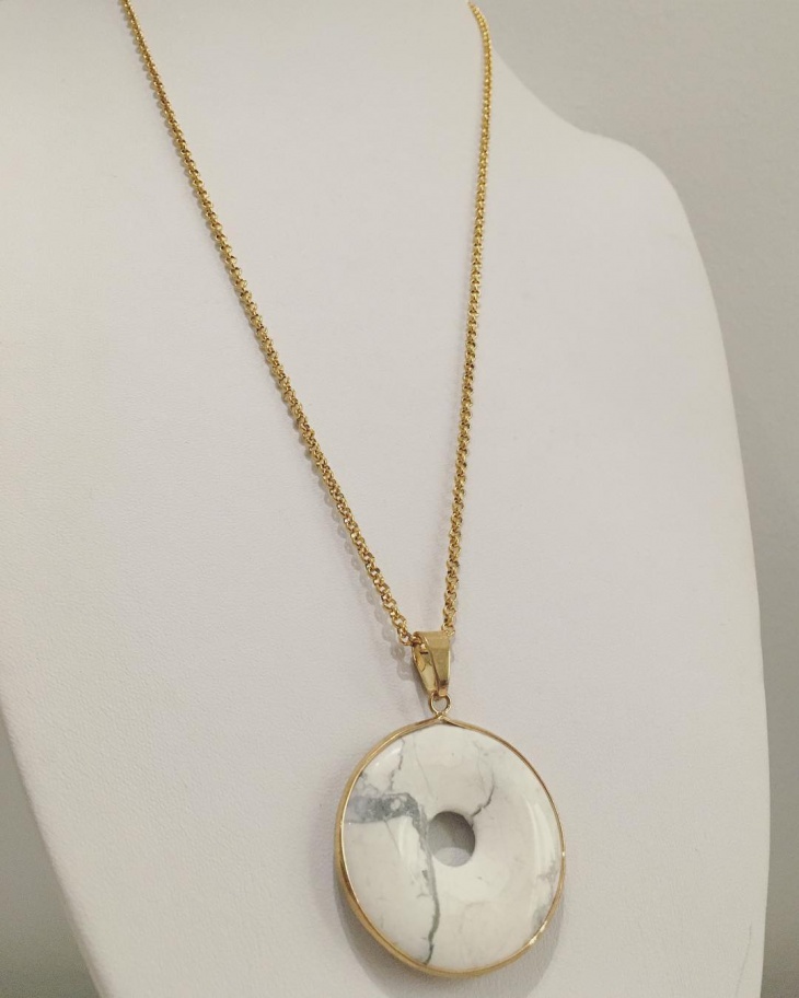 white stone pendant necklace