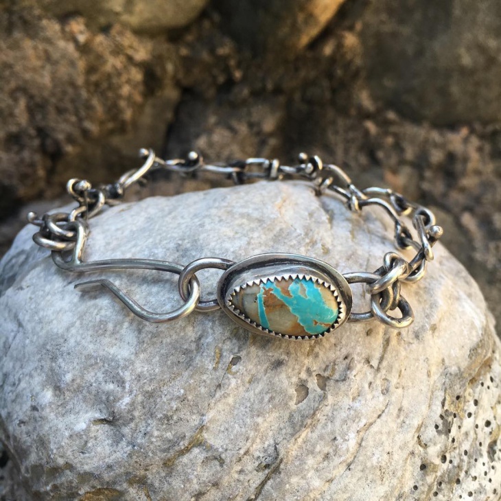 lovely sterling silver turquoise bracelet