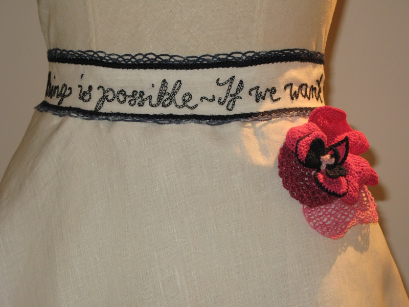 black embroidered belt