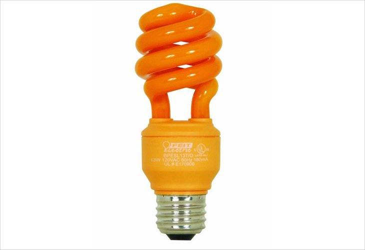 orange sleep promoting light bulb