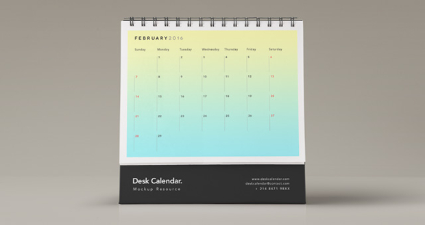desk psd calendar mockup
